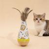 Interactive Tumbler Cat Toy with Feathers, Automatic Balancing Teasing Stick for Kittens, Indoor Cat Entertainment Toy
