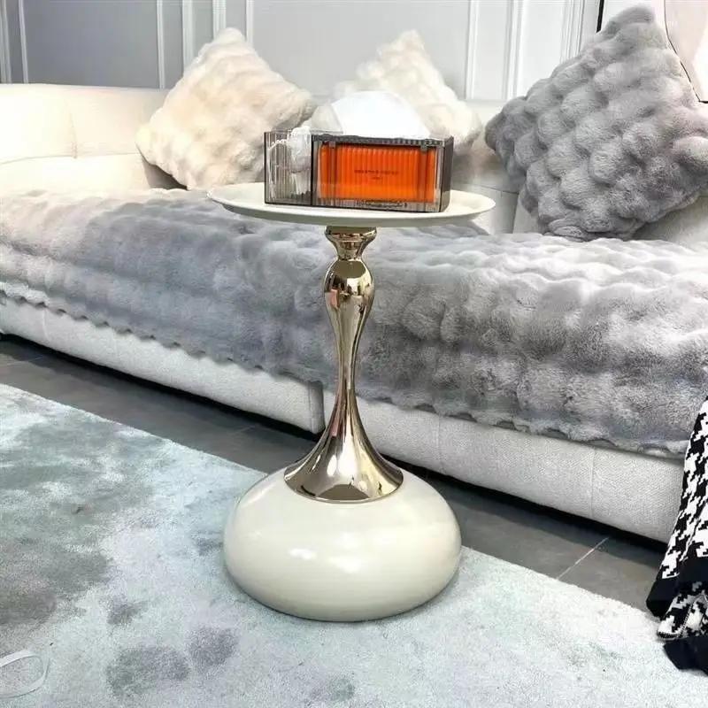 Уникальный журнальный столик маленький для дивана угловой круглый металлический круглый журнальный столик теплоизоляция боковая черная столешница басс мебель для дома