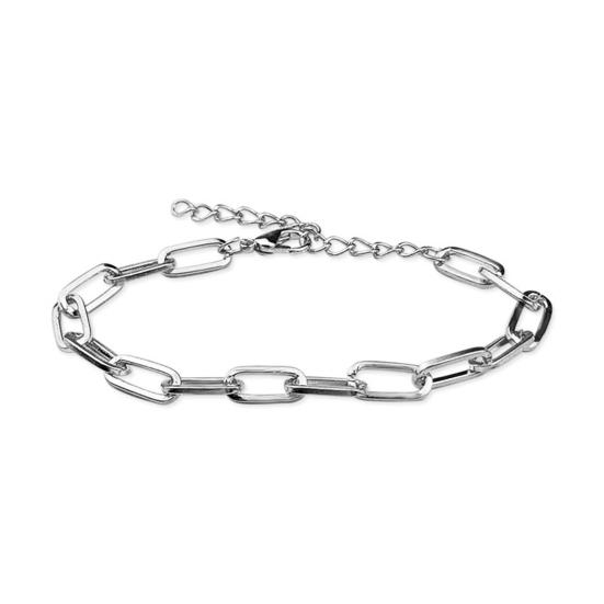 Women Bracelet Adjustable Length Hollow Out Chain Solid Color Polished Electroplated Stainless Lightweight Punk Hip Hop Cool Girl Bangle Wrist