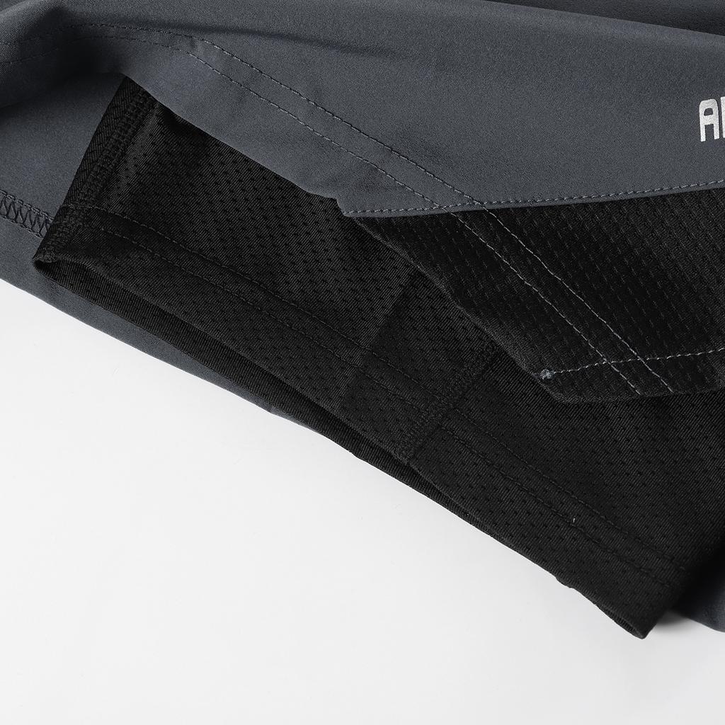 Мужские шорты для бега 2-в-1 с карманами для полотенец, быстросохнущие шорты для тренировок в тренажерном зале