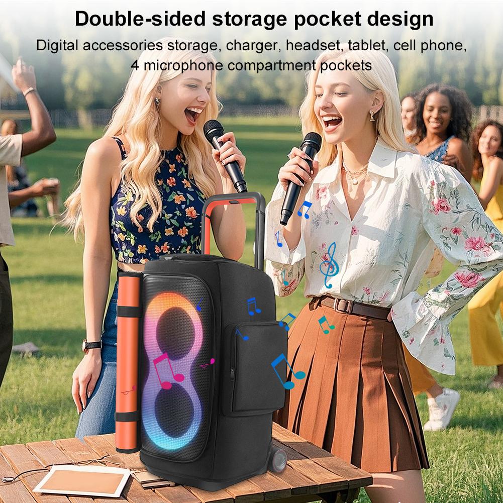 Portable Speaker Dust Case Zipper Closure Padded Speaker Protective Cover Double-Sided Speaker Storage Bag for JBL PARTYBOX 520