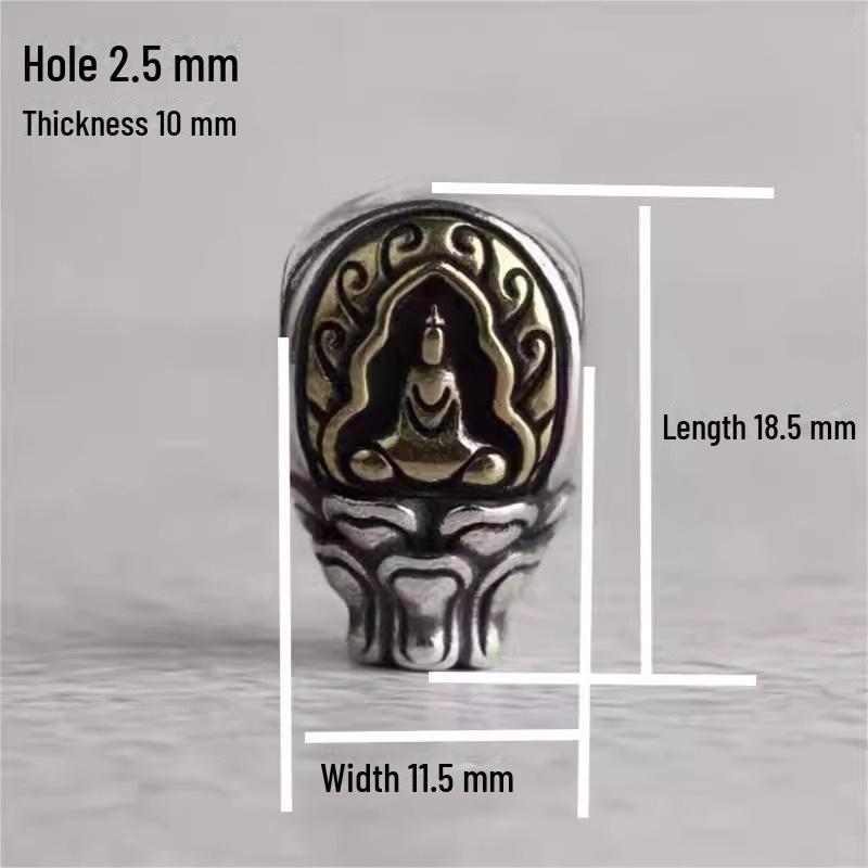 Браслет ручной работы в тибетском стиле с бусинами в виде головы Будды Дайнити Татхагата