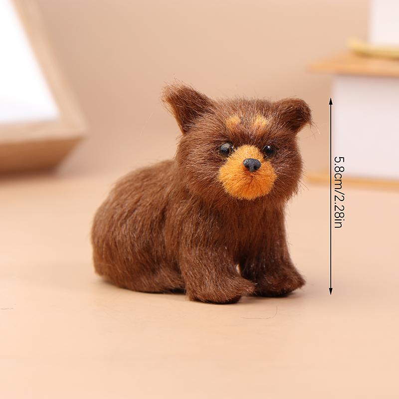 Милая имитация бурого медведя, фигурки животных, модель, миниатюрные украшения животных, рождественский подарок, декор для рождественской елки