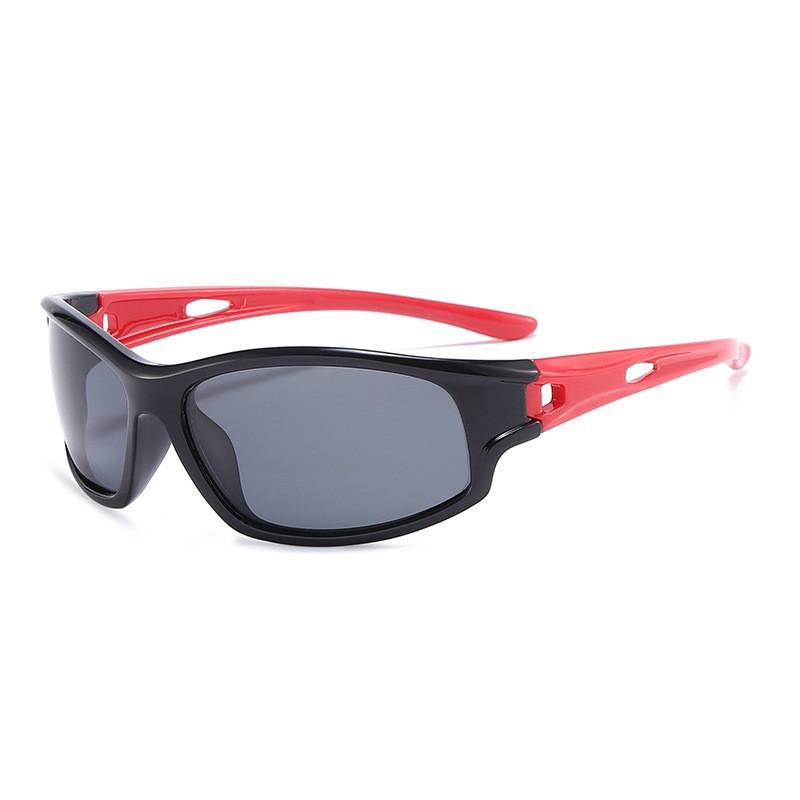 Youth Outdoor Sports Sunglasses Children's Soft Silicone Polarized Silver Cycling