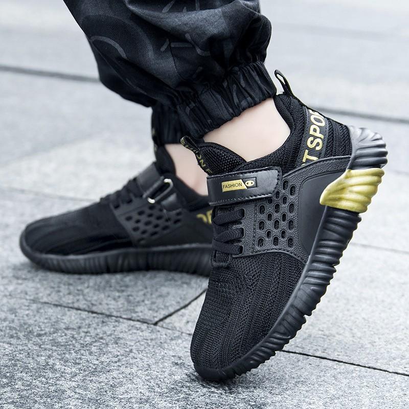 Boys Breathable Mesh Running Shoes Kids 6-12 Years Lightweight Anti-Slip Sport Sneakers