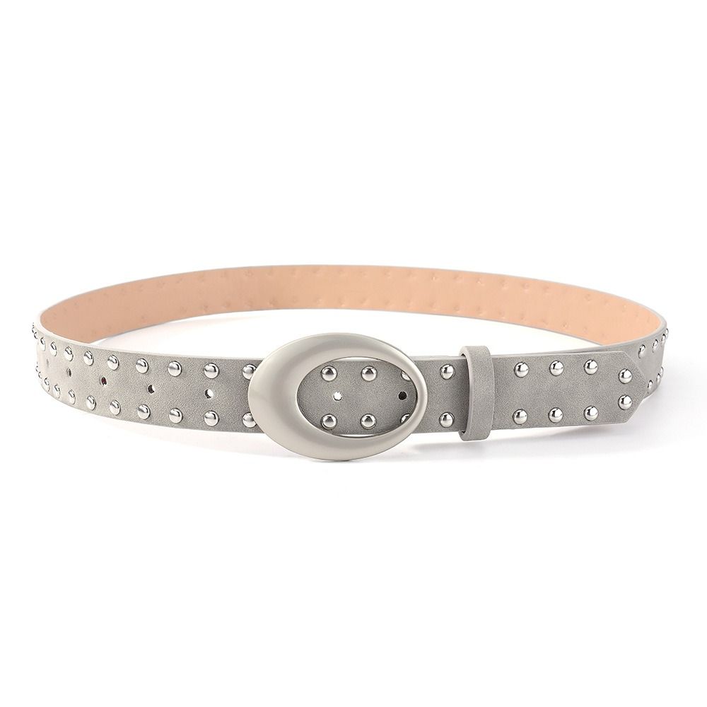 Pin Buckle Leopard Print Waistband Spicy Girl Y2K Belt Trend Suede Rivet Belt Female