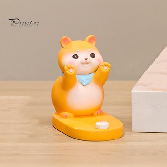 Подставка для мобильного телефона в виде мультяшного животного, свиньи, собаки, кролика, панды, статуэтки из смолы, скульптуры, подставки для мобильных телефонов и планшетов, украшения для рабочего стола
