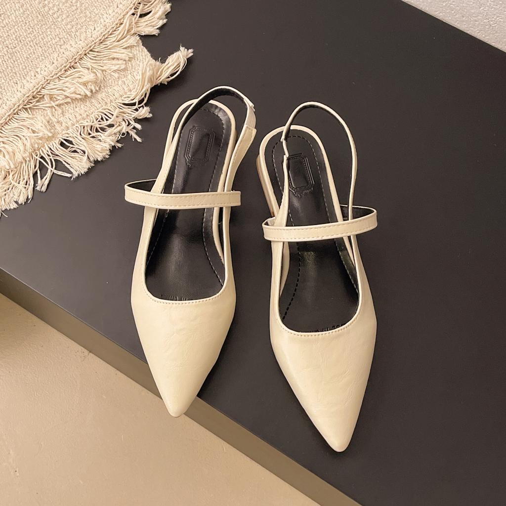 Роскошные летние женские сандалии с острым носком, с ремешком через пятку, мюли, элегантные женские туфли на низком каблуке для вечеринок стриптиза