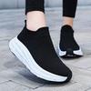 Summer Thick-soled Breathable Mesh Casual Shoes Fly-woven Socks Shoes Men's One-pedal Thick-soled Soft-soled Running Sports Shoes