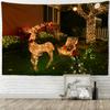 Милые животные с принтом лося гобелен Рождественская снежная сцена иллюстрация настенный хиппи колдовство домашний декор