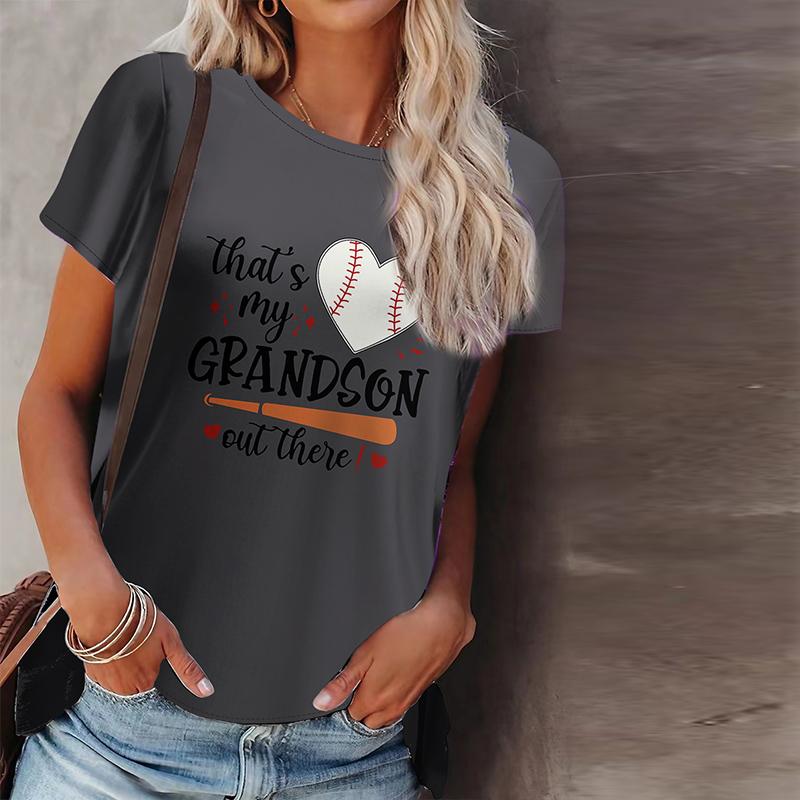 Женская летняя футболка с принтом бейсбола, футболки с коротким рукавом, повседневные топы с принтом