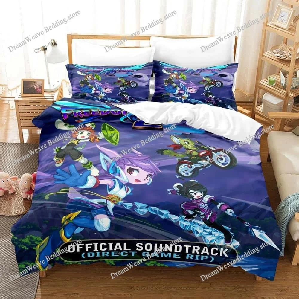 Новый Игровой Набор Постельного Белья Freedom Planet Пододеяльник Одеяло Комплект Постельного Белья Чехол для Одеяла Наволочка Размер King Queen Twin Мальчики Девочки Взрослые74