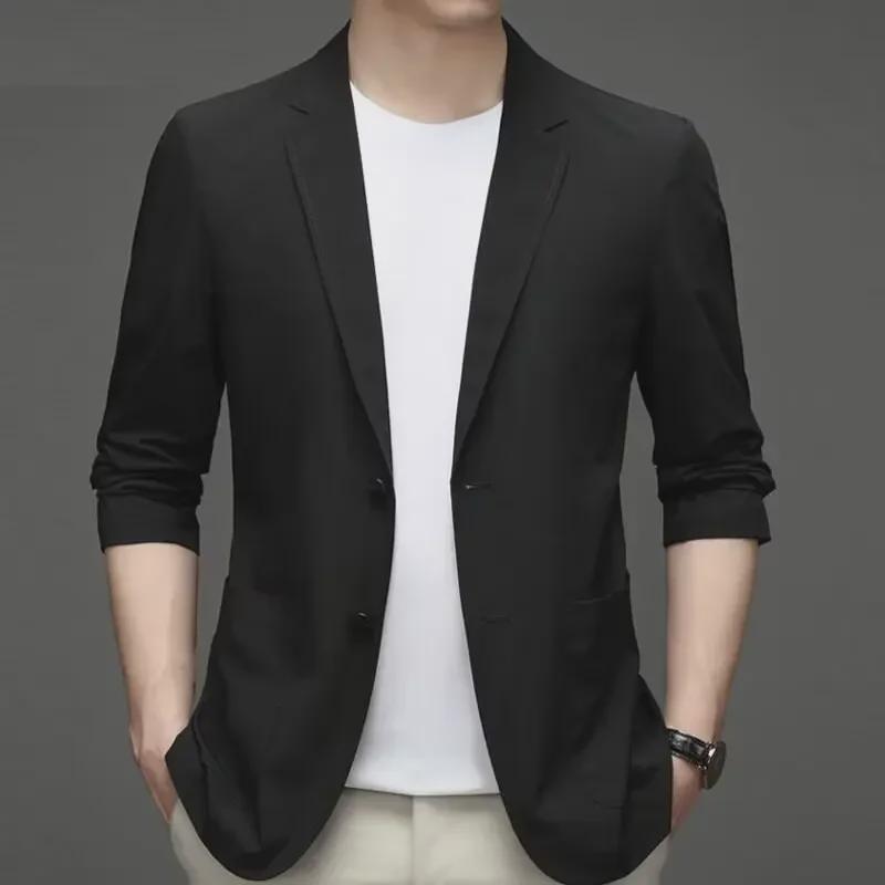 2024 Мужская ультратонкая куртка Ice Silk Sunscreen - Легкий повседневный блейзер на весну/лето