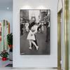 Victory Kiss Poster and Print Vintage Art Black and White Photo Canvas Painting New York Wall Art Picture Home Decoration