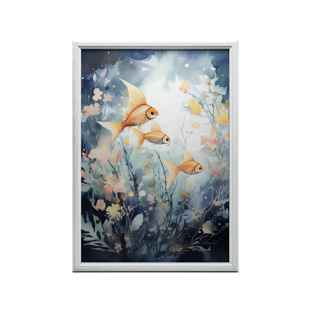 Świat Podwodnej Delikatności Świat Podwodnej Delikatności, 50X70 Cm, Rama Aluminiowa Złota, Papier Matowy 230 Gsm