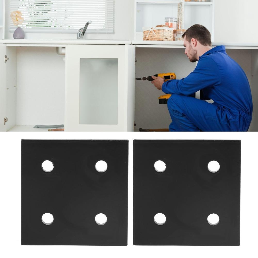 2pcs Durable Rectangle Bracket Connector 4 Holes Aluminum Profile Connecting Plate CNC Router