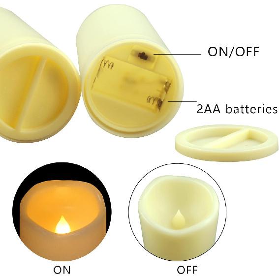 Пластиковая светодиодная свеча-столбик без пламени на батарейках с таймером езды, реалистичный мерцающий электрический свет для помещений, улицы, книжной полки, свадьбы