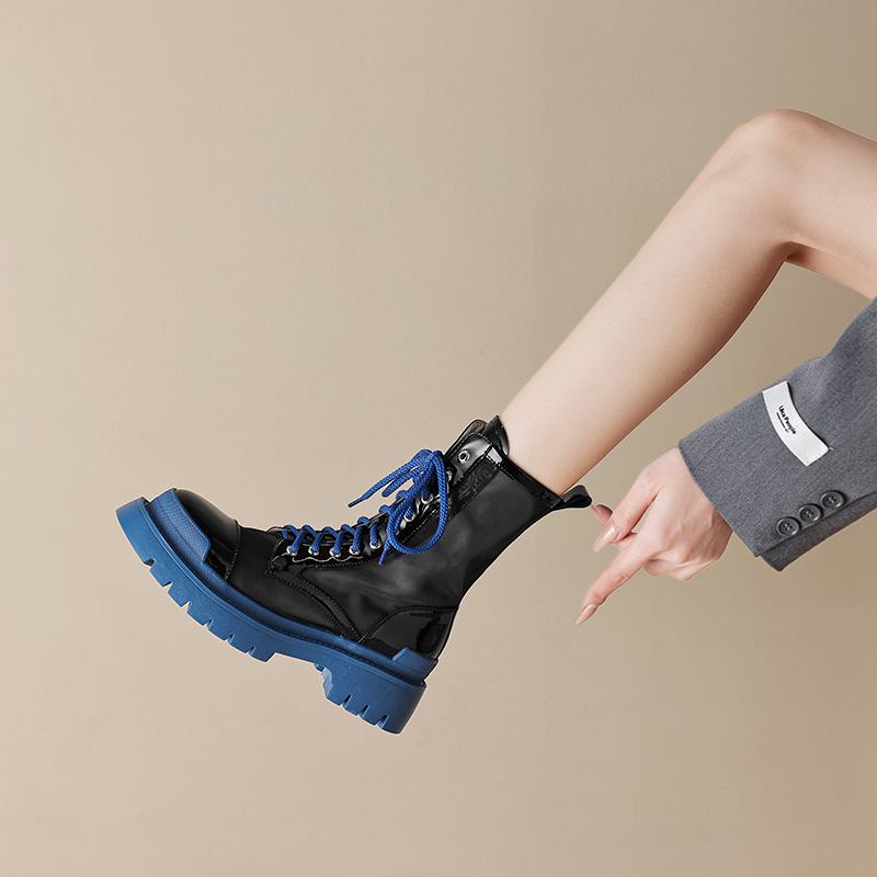 Krazing Pot Летние ботинки из овчины с круглым носком, модные ботильоны из воздушной сетки с заклепками и перекрестной завязкой