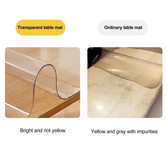 Прозрачный обеденный коврик утолщенный видимый круглый защитный коврик для стола маслостойкий нескользящий тепло