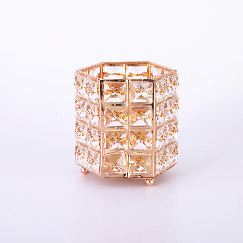 Шестиугольный хрустальный держатель для ручек, кисть для макияжа, горшок, контейнер для хранения, домашний настольный декоративный орнамент