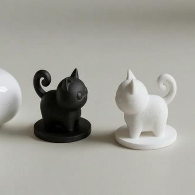 Милая 3D-печатная фигурка кошки, Маленькая мультяшная статуэтка котенка для офисной полки, Рабочего стола, Дома, Декора автомобиля, Коллекционные подарки для любителей кошек