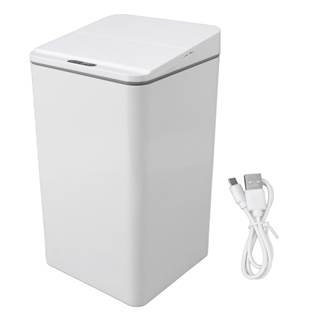 Desktop Sensor Trash Can USB Charging Foldable Lid 9L Intelligent Induction Garbage Bin for Bedroom