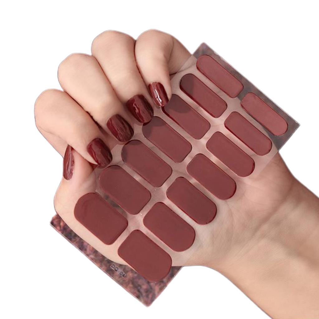 Stick On Nail Polish Strips Glitter Plaid Solid Self Adhesive Nail Stickers Self-Ashesive Nail Art Sets for Women Girls