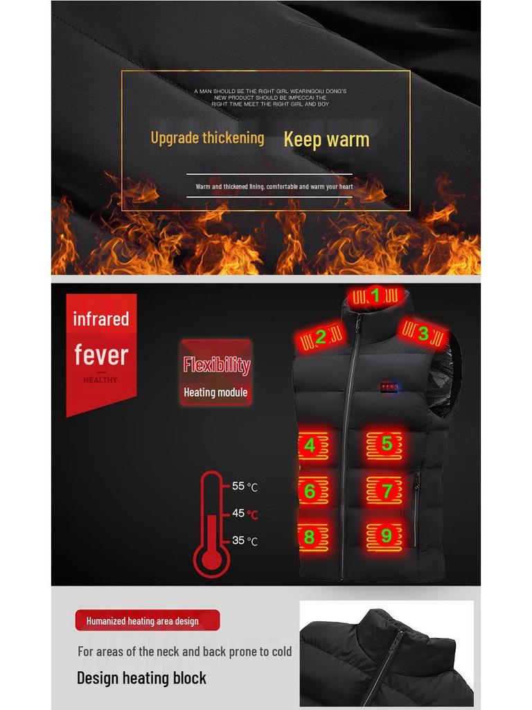 Унисекс USB Электрический Жилет с Подогревом для 23 Районов для Лыж и Рыбалки