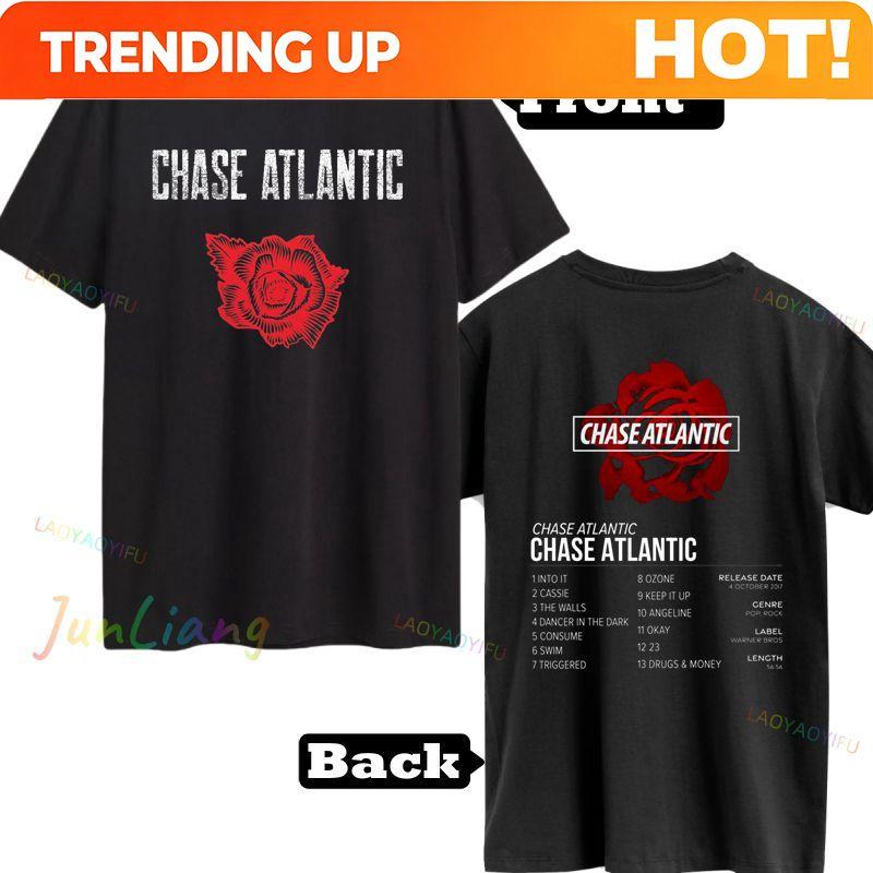 Футболка с логотипом группы Chase Atlantic Тур 2025 Летняя с коротким рукавом Унисекс Футболка Одежда в стиле Хип-хоп, Рок и Готика для Фанатов