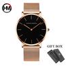 HANNAH MARTIN TOP Brand Fashion Simple Quartz Watch Men Ultra Thin Japanese Movement Luxury Classic Design Wristwatches for Men