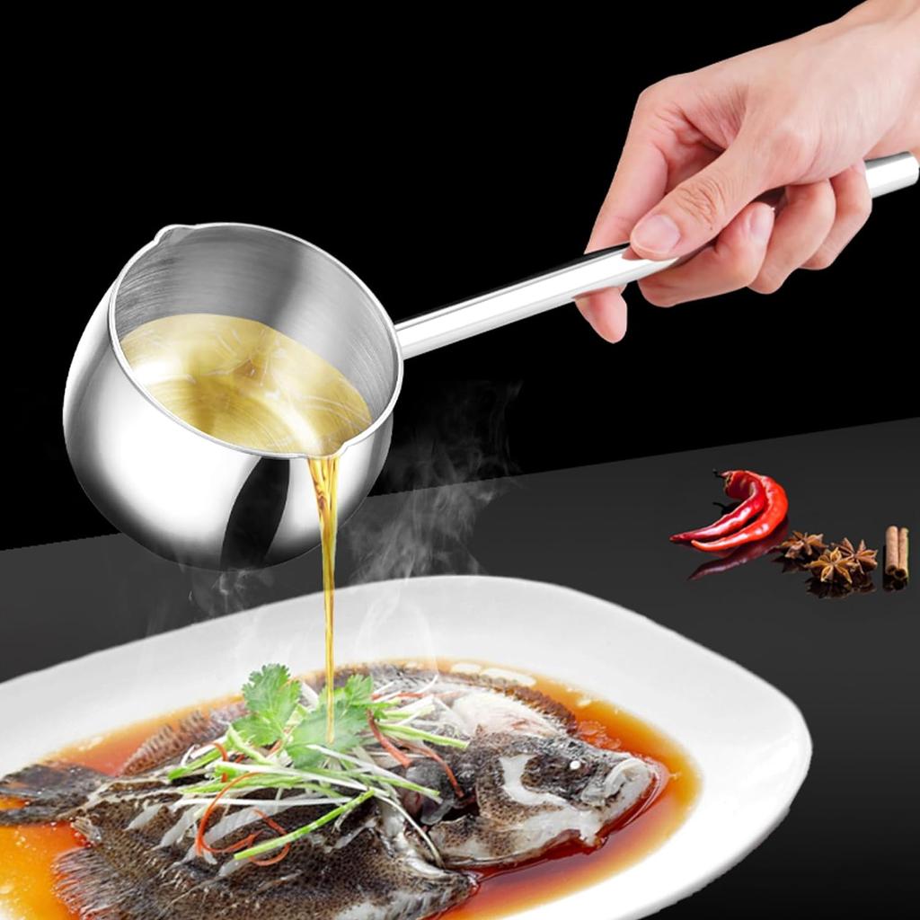 Подогреватель масла — многофункциональная кастрюля из нержавеющей стали для подогрева молока, турецкого кофе и плавления шоколада (10 унций/300 мл)