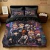 Chainsaw Man Pattern Bedding Quilt Set Quilt Cover Pillowcase Home Birthday Gift(1 * duvet cover + 2 * pillowcase, without core)