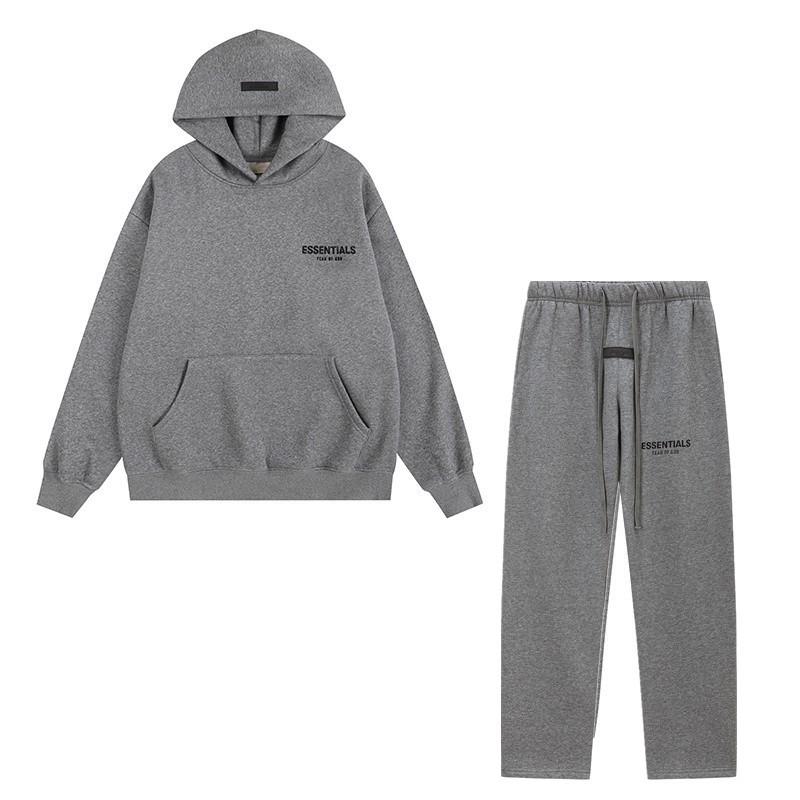 Мужская бархатная худи FOG Essentials свободного кроя с двойной строчкой, модный американский принт, подходит для пар