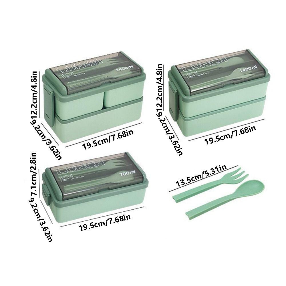 700/1400ml Capacity Portable Lunch Box Leakproof Design Dinnerware Set  Camping Use