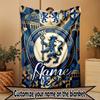 Custom Name Personalized Chelsea Football Club Print Blanket, Home Decor, Bedroom, Sofa, Camping, Couch, Gifts for Birthday Christmas
