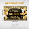Черно-золотой баннер «Счастливый золотой день рождения» - Большой золотой фон для декора дня рождения для взрослых - Роскошные золотые украшения для вечеринки на 21-й, 30-й, 40-й,