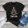 Funny Nurse Christmas Tree Graphic T Shirts Women Unisex Short Sleeve Vintage Merry Christmas T-Shirt Female Oversized Tops