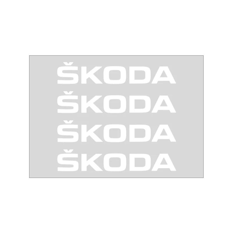 4Pcs Car Door Handle Stickers Tire Rear View Mirror Decals Decoration For Skoda Fabia Octavia Karoq Kodiaq Kamiq Superb Rapid