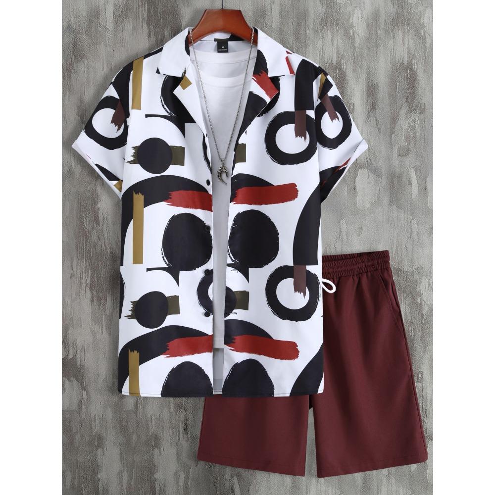 Новый мужской комплект пляжной рубашки Coconut Tree в гавайском стиле с короткими рукавами и шортами, повседневный комплект для отпуска