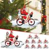 Санта-Клаус велосипедист Санта едет на велосипеде с собакой украшение рождественской елки старик велосипедист кулон Рождество Праздничная вечеринка Декор
