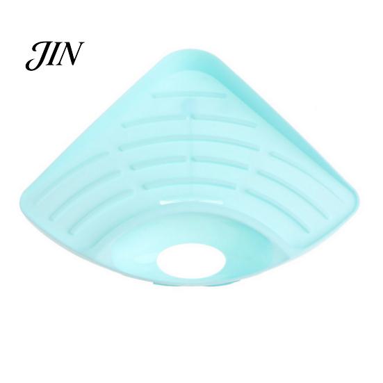 Sink Caddy with Drainage Corner Storage Rack, Triangular Shape, Multi-Compartment Kitchen Strainer Organizer, Durable Rack for Sponges Brushes