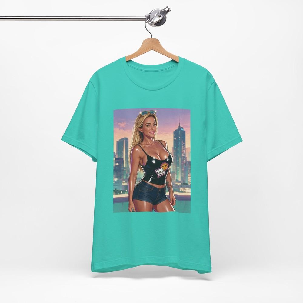 Aubrey Black Bikini Pinup T-Shirt | GTA 6 Graphic Streetwear Print Tee