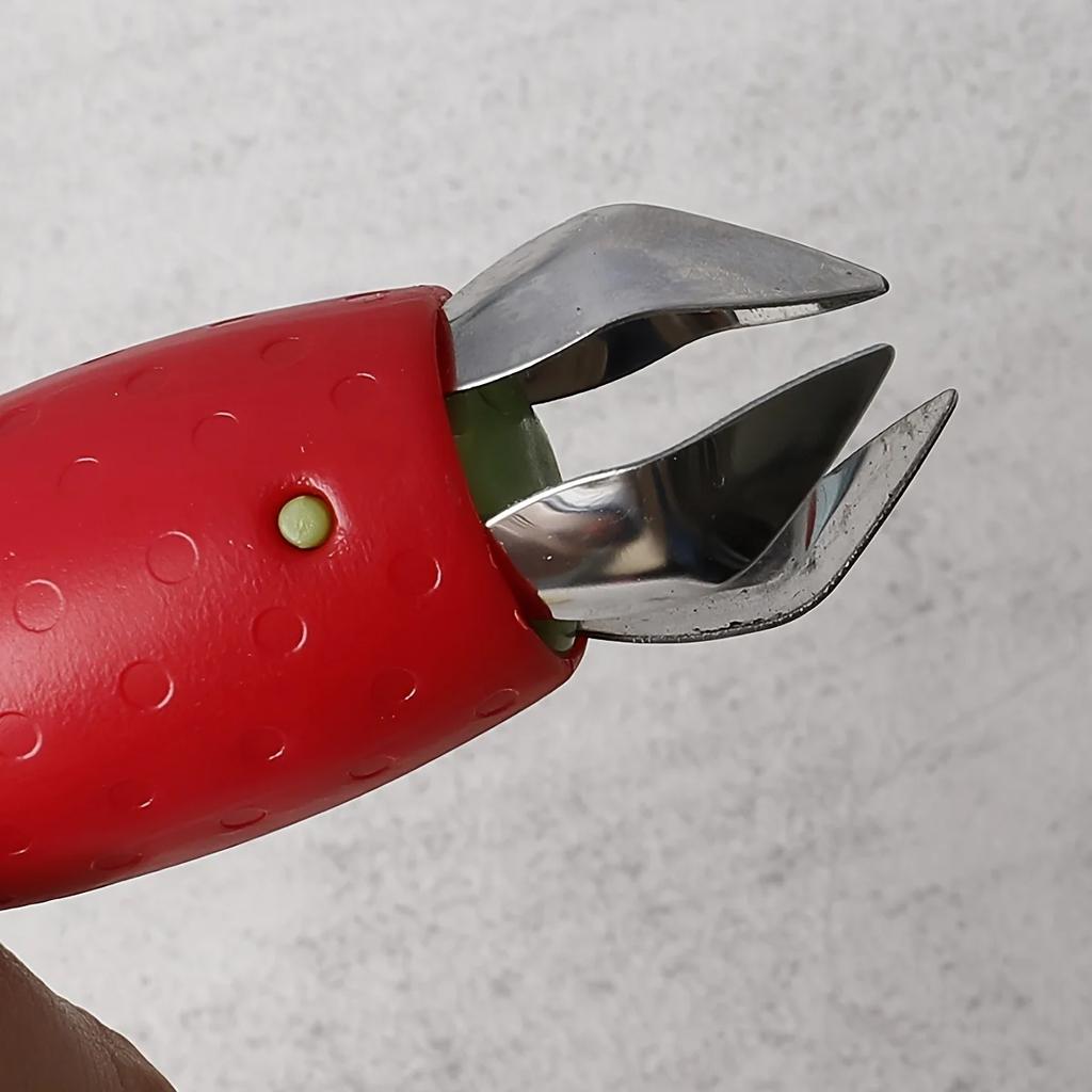 2 шт. плодоножка для клубники, пластиковый сердцевинник для фруктов с металлическим лезвием, незаменимый инструмент для простой подготовки фруктов