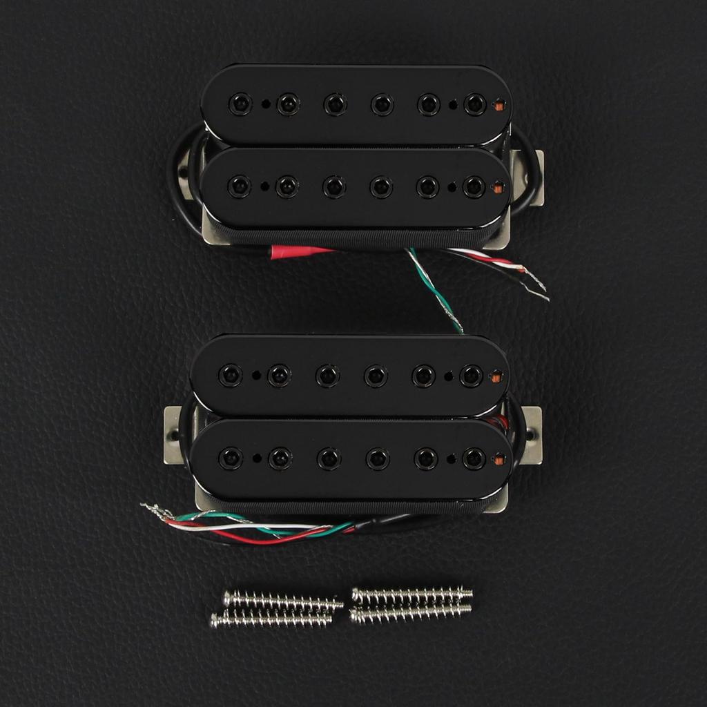 FLEOR Neck+Bridge Pickup Set Double Coil Humbucker Pickups for Electric Guitar Pickup Replacement-Black