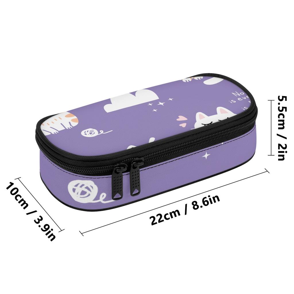 Pencil Pouch Printed Strong Polyester Fabric Zipper Closure with Main Compartment Mesh Pocket and Pen Slots for Boys Girls