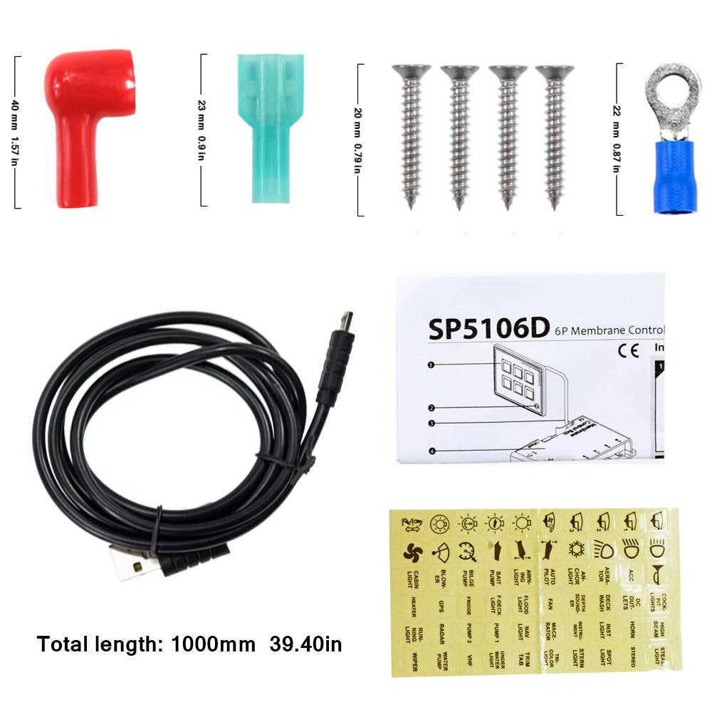 6P/10P Membrane Control Switch Panel with Bluetooth APP Control and IP67 Waterproof Backlight LED Module Panel for Car Boat RV