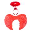 Black White Red Pink Angel Wings & Halo Feather Fancy Dress Props Party Supplies Fairy  Adults&Kids