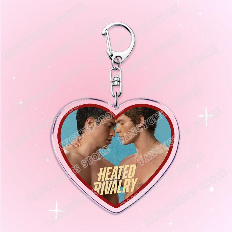 Heated Rivalry BL TV Show Heart Keychain for Accessories Shane Hollander Ilya Rozanov Love Keyring Jewelry Fans Friends Gifts