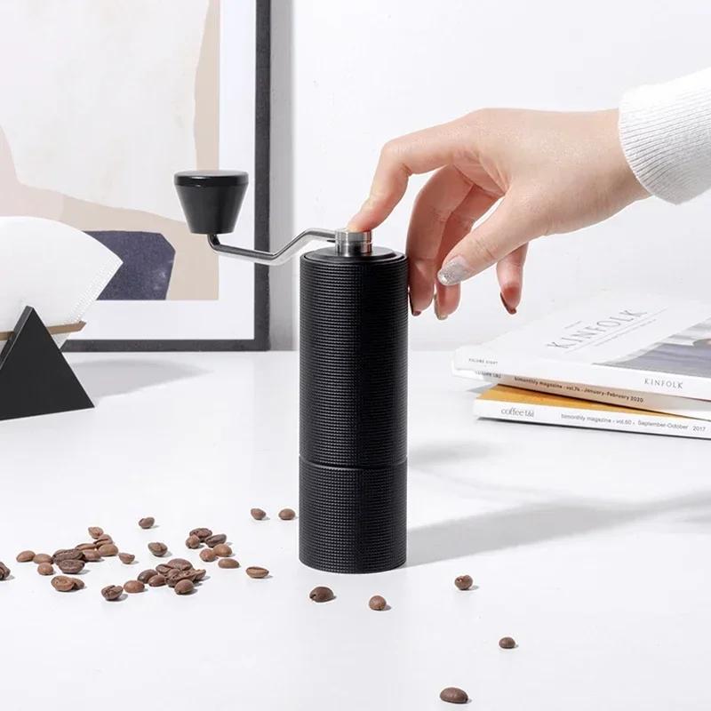 Manual Coffee GrinderS 2C Burr Inside Portable Hand Grinder With Double Bearing Positioning Hand Adjustable