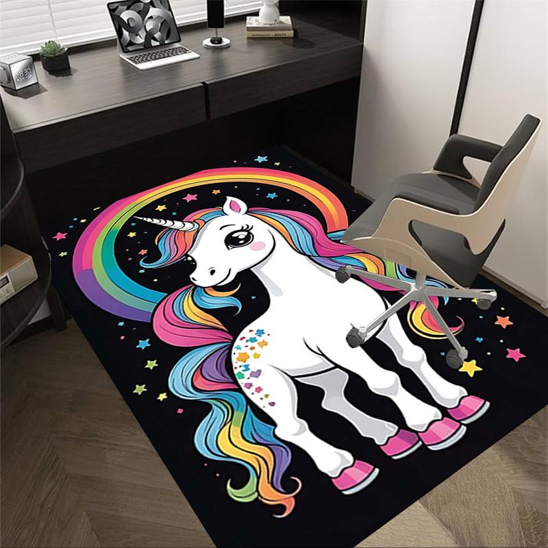 1PC Unicorn Rainbow Extra Large Non-Slip Floor carpet, Office, family, bedroom, Studio - Large Area Rug Indoor Rugs, Vibrant Colors-A264